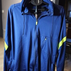 Nike Men's Blue Jacket with Neon Highlights 2xl 1-1023